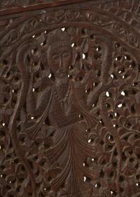 Two Anglo-Indian Carved Teak Side Chairs