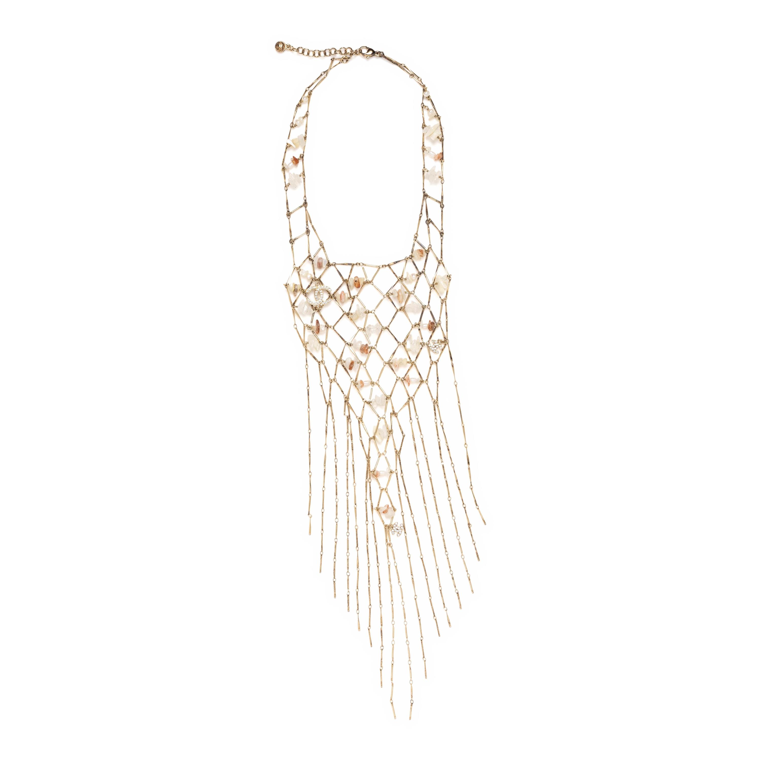 Chanel, Chain Lattice Bib Necklace