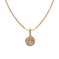 YELLOW GOLD, STERLING SILVER, AND DIAMOND PENDANT NECKLACE