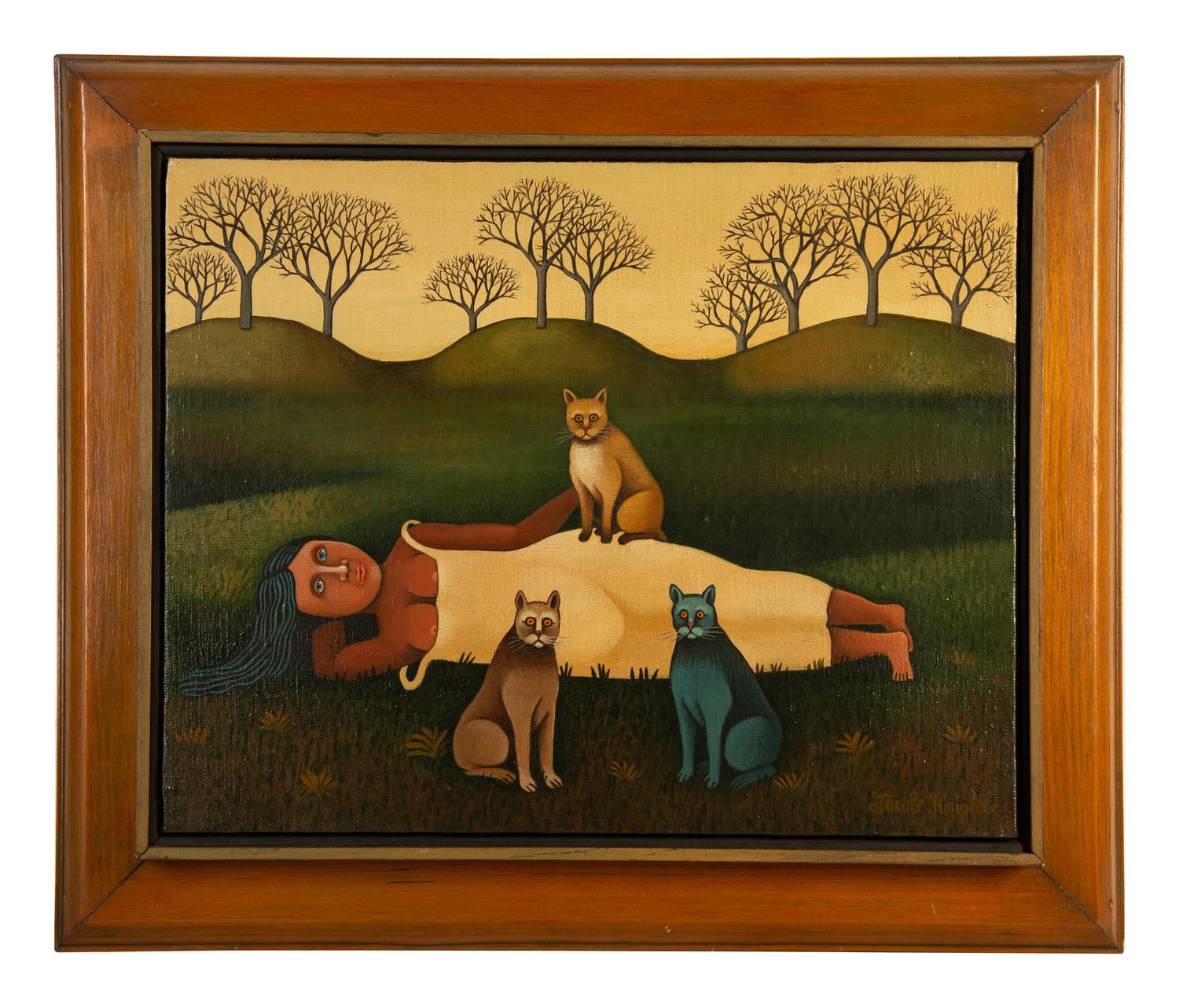 Untitled (Woman with Three Cats)