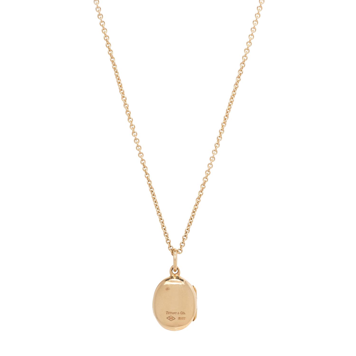 TIFFANY & CO., YELLOW GOLD LOCKET NECKLACE