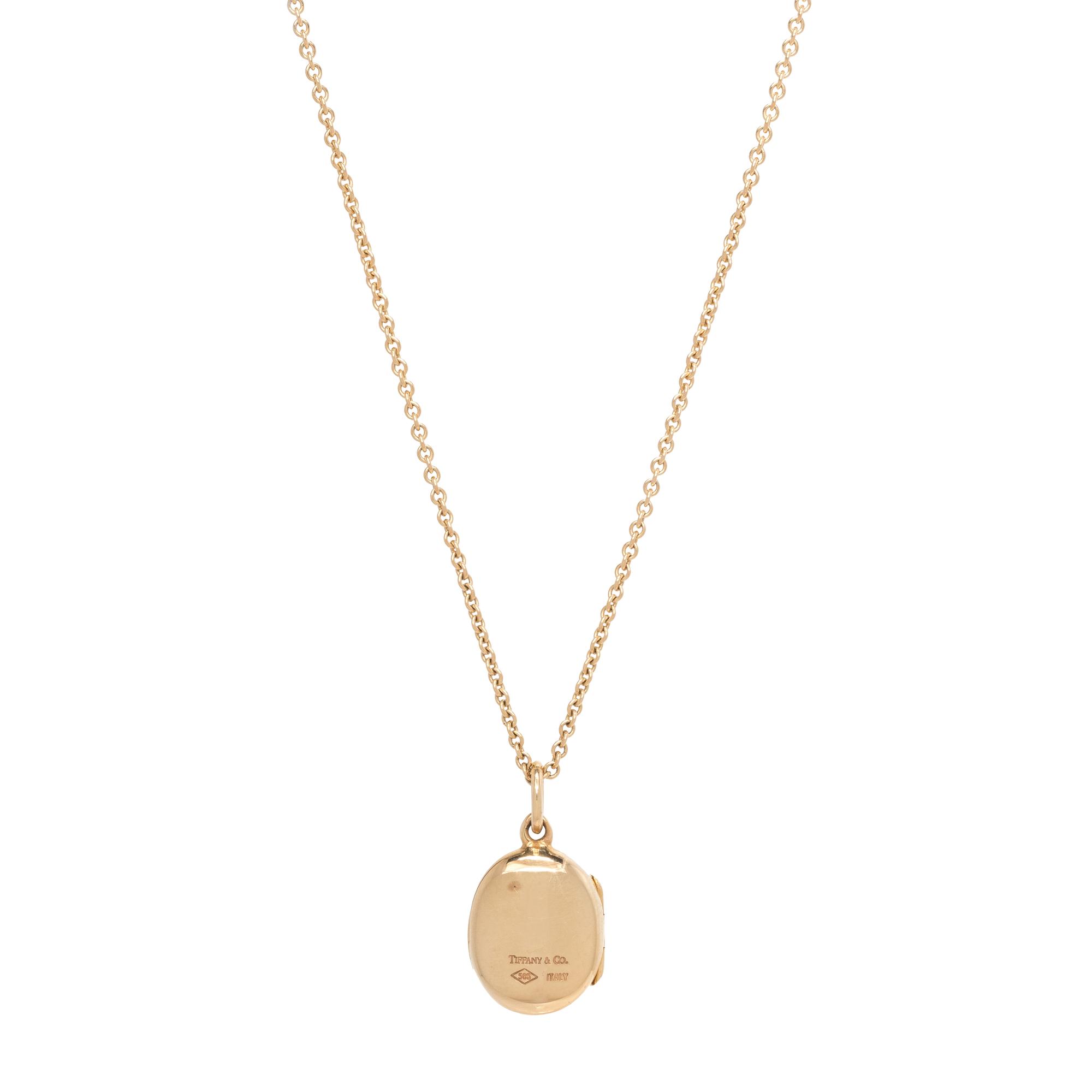 TIFFANY & CO., YELLOW GOLD LOCKET NECKLACE