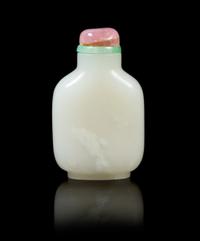 A Jade Snuff Bottle POSSIBLY 18TH CENTURY Height 2 7/8 inches. — POSSIBLY 18TH CENTURY