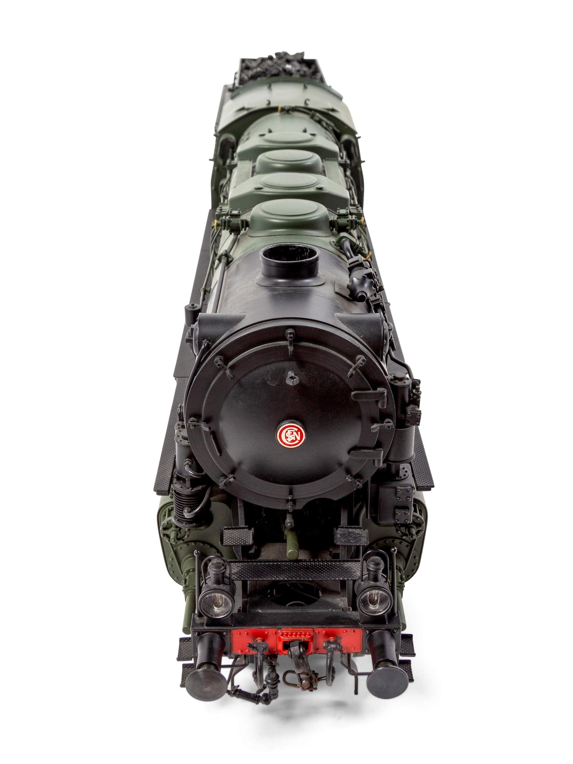A Fulgurex Polychrome 1-Gauge S.N.C.F. 2-10-0 Locomotive and Tender