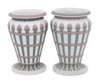 Two Wedgwood Three-Color Jasperware Torches Vases