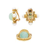 COLLECTION OF YELLOW GOLD AND MULTIGEM JEWELRY
