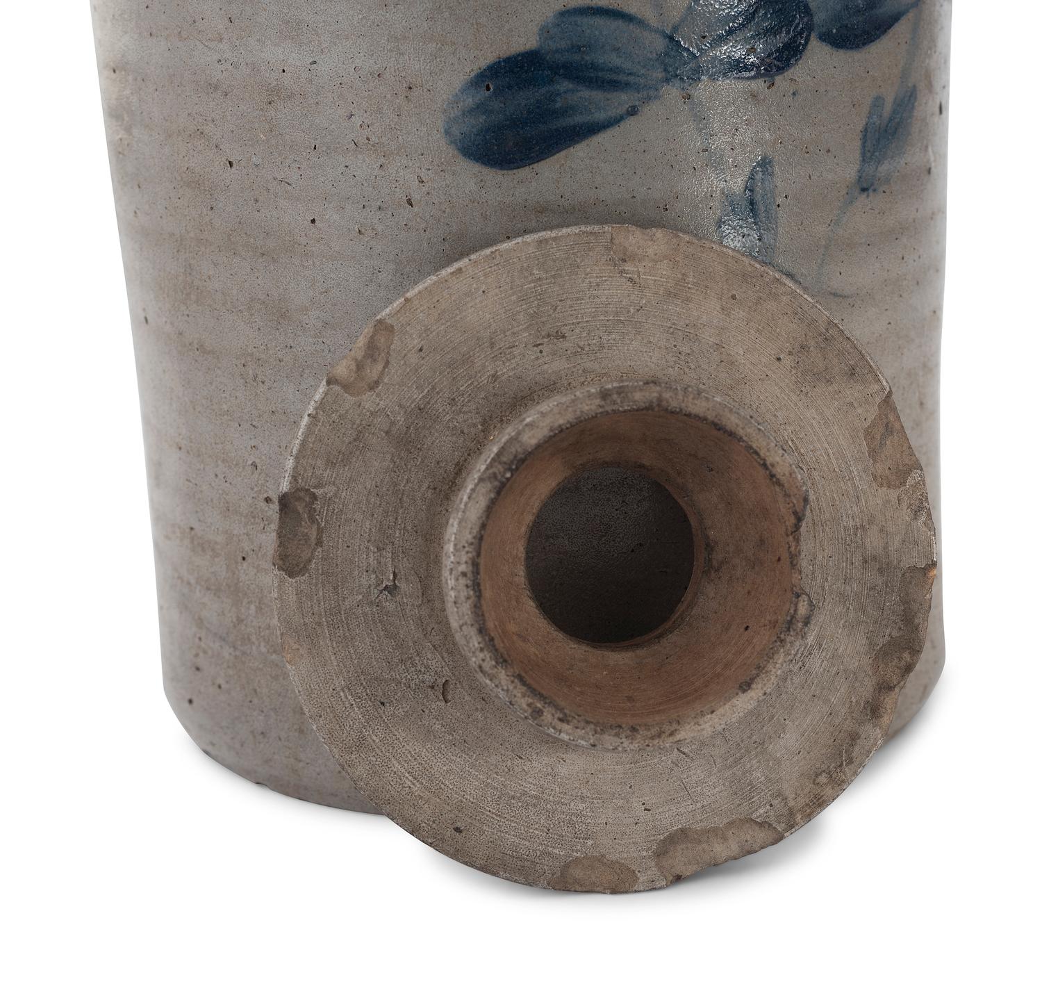 A Cobalt Decorated 1 1/2 Gallon Stoneware Butter Churn