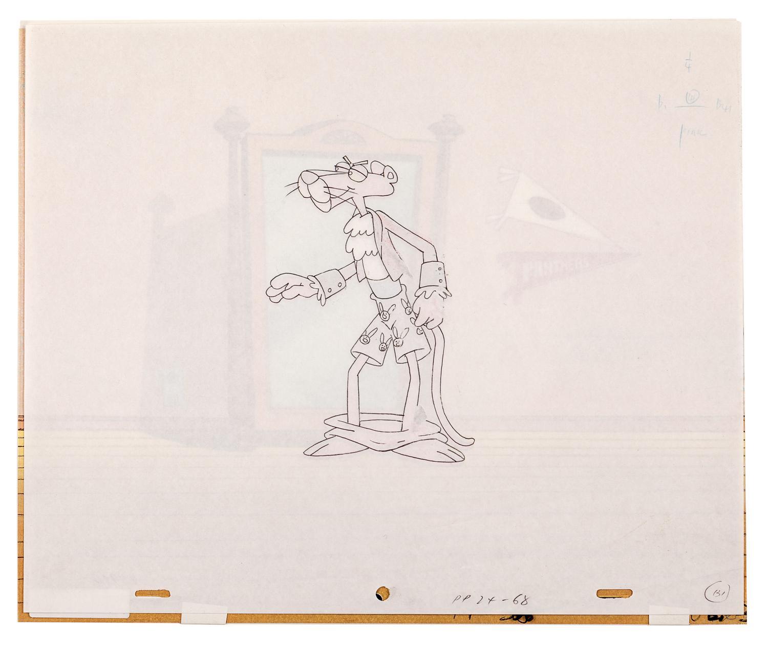 Pink Panther. Pink Panther in front of a mirror, ca 1990s.