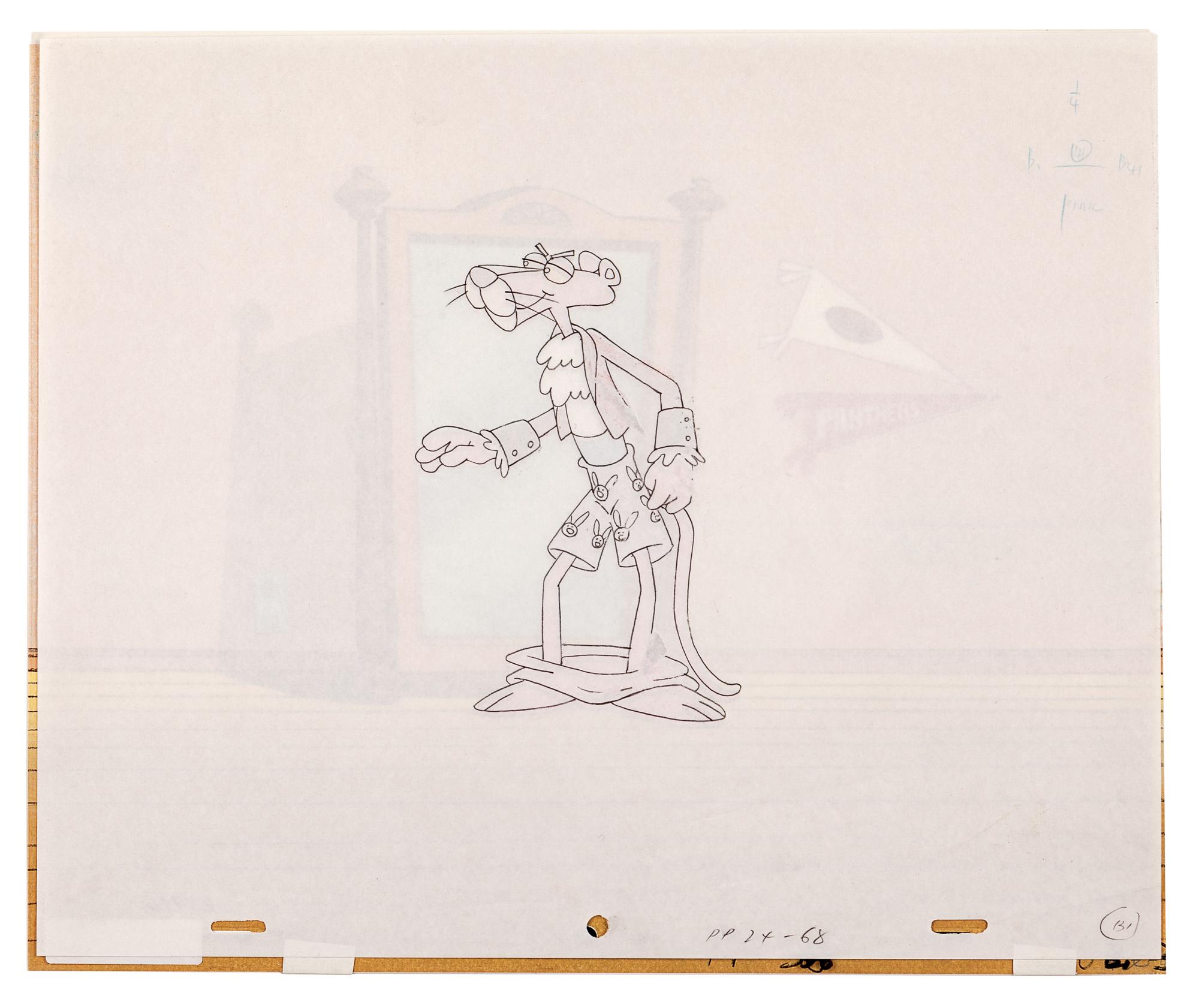 Pink Panther. Pink Panther in front of a mirror, ca 1990s.