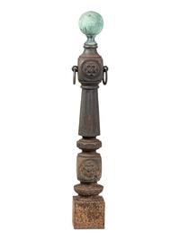 A Cast-Iron Hitching Post with Copper Finial