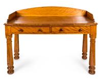 An Early Victorian Satin-Birch Dressing Table Height 34 x width 50 x depth 22 1/2 inches. — MID-19TH CENTURY