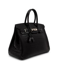 Hermès Birkin 35 in Shiny Black Porosus Crocodile, 2004
