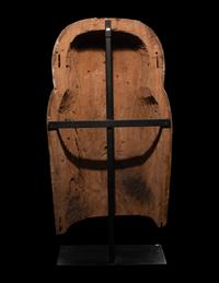An Egyptian Polychrome Wood Mummy Mask