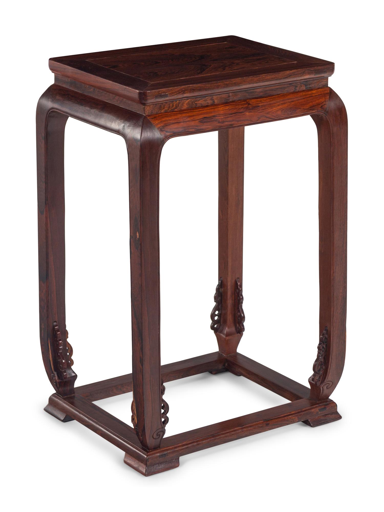 A Pair of Chinese Huanghuali Chair and Side Stand