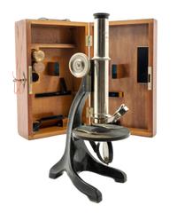 A German Nickel-Plated and Black Lacquered Microscope Height 12 inches. — CARL ZEISS, LATE 19TH/EARLY 20TH CENTURY CENTURY