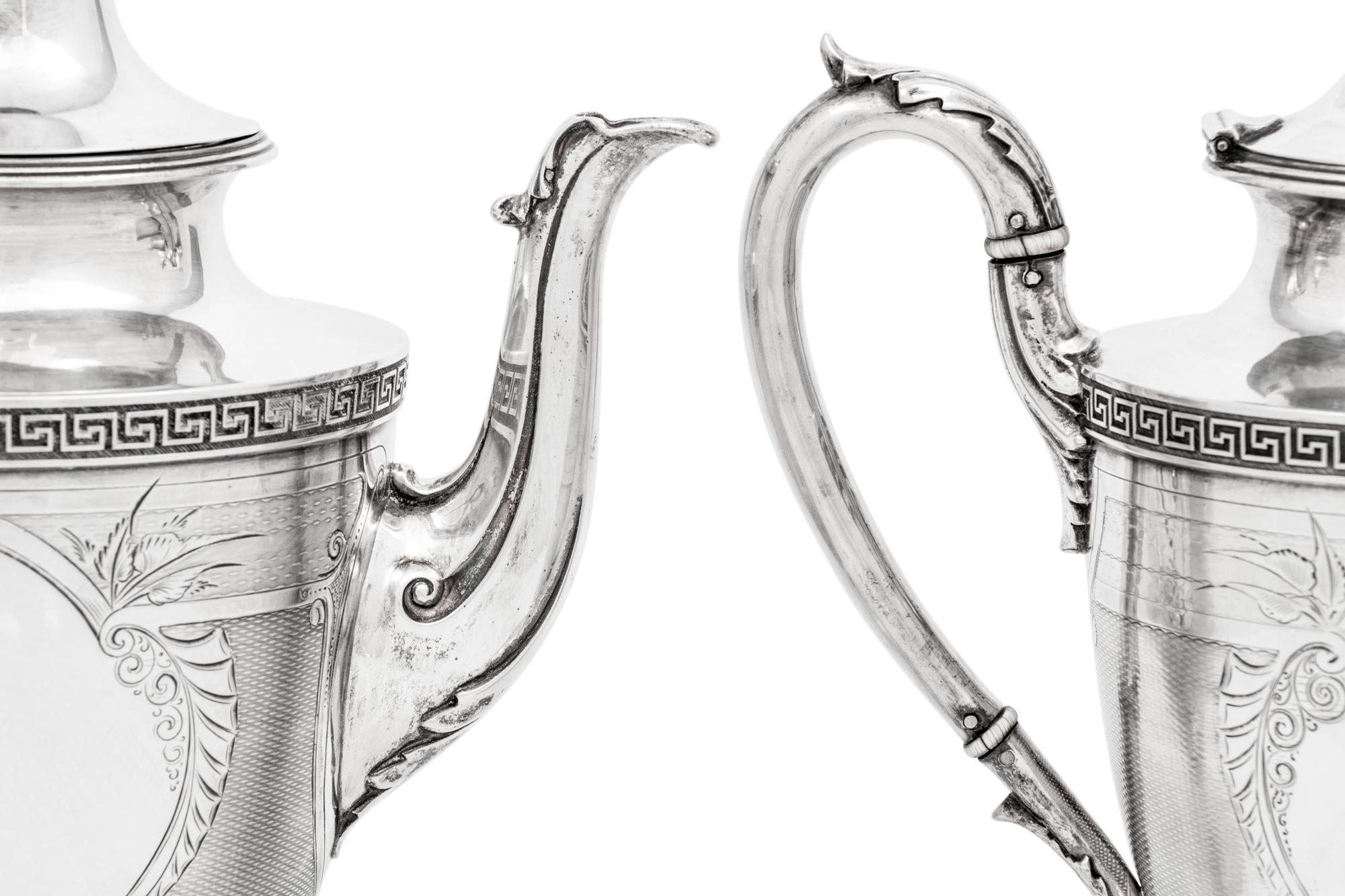 A Pair of American Coin Silver Coffee Pots