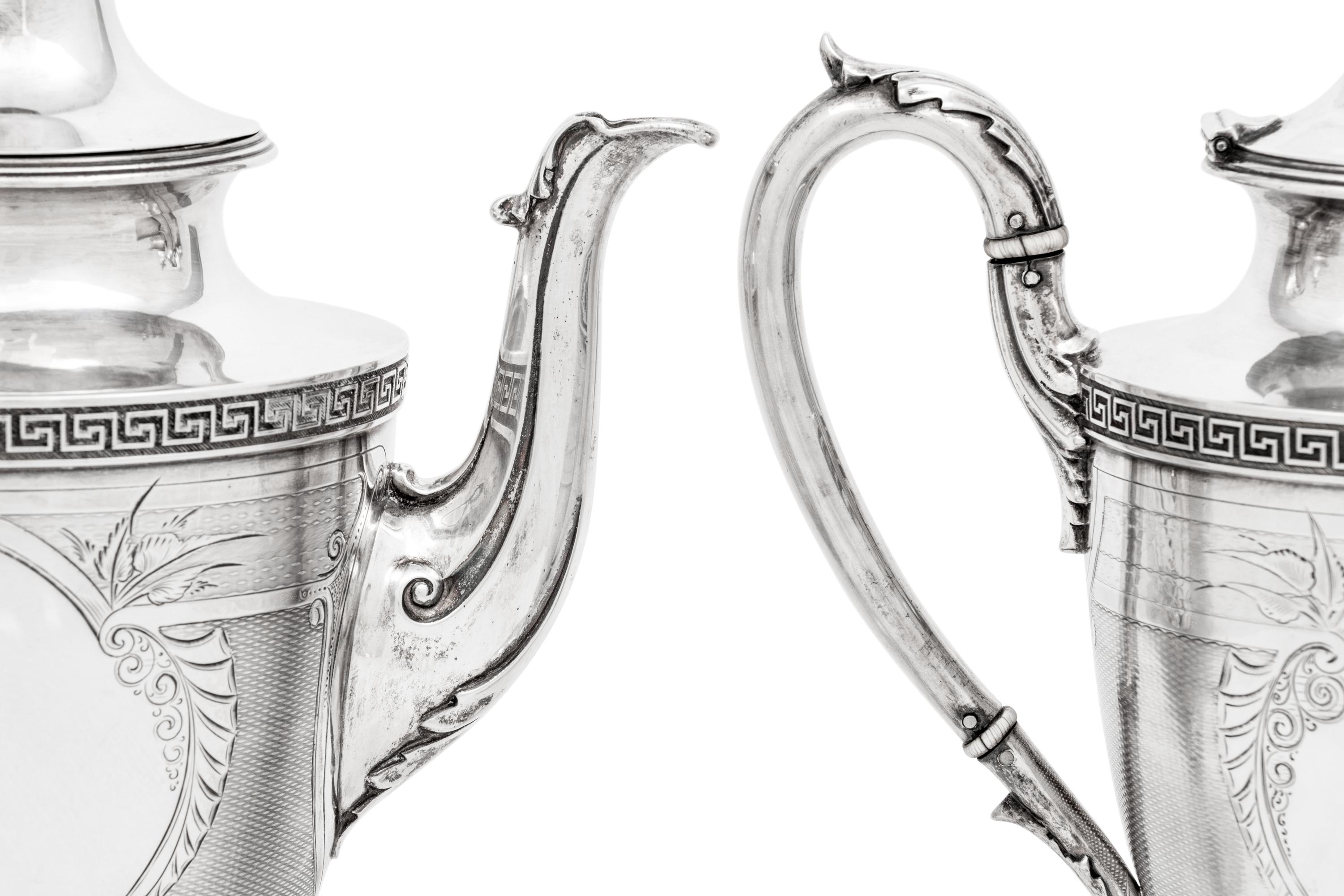 A Pair of American Coin Silver Coffee Pots