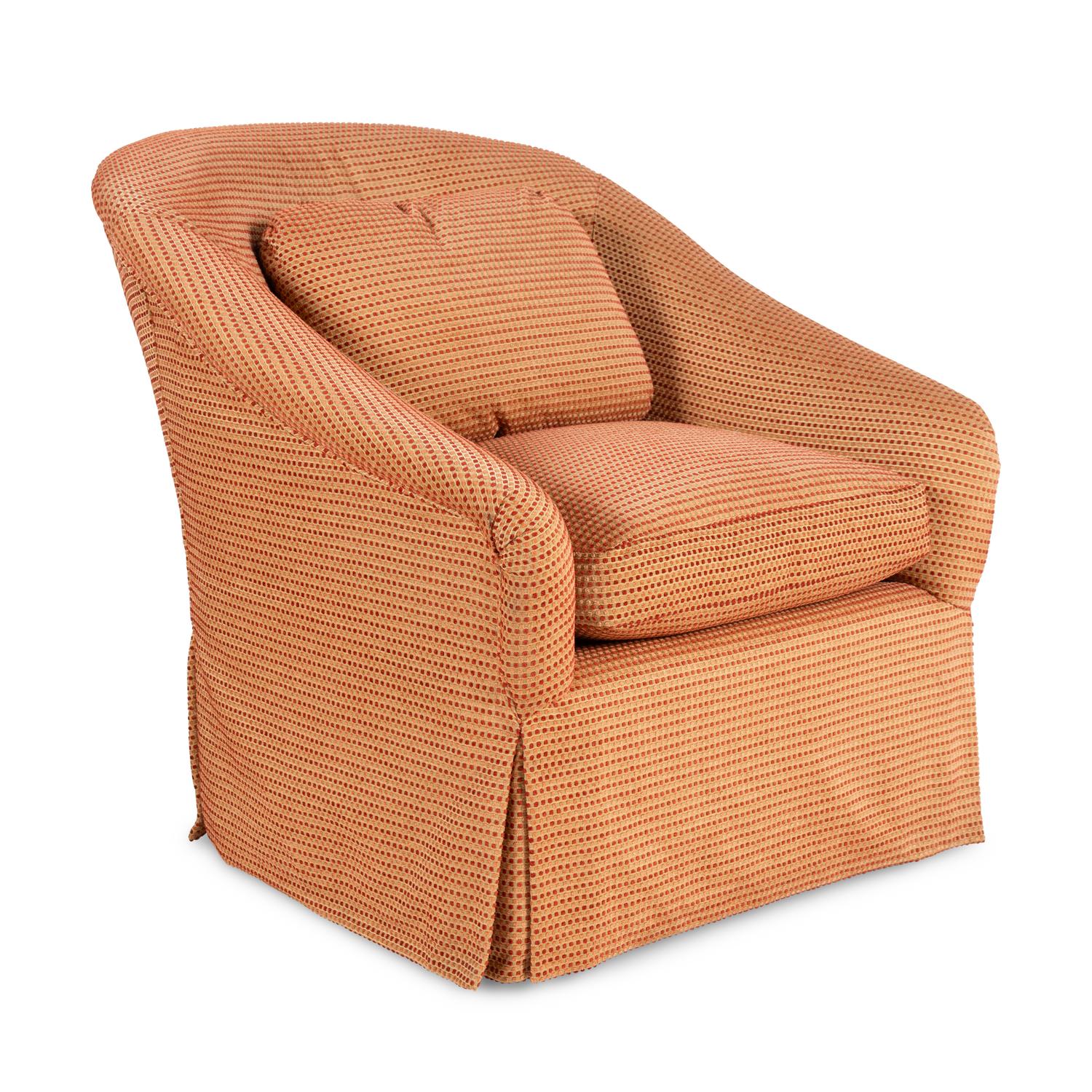 A Contemporary Swivel Club Chair and Ottoman