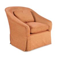 A Contemporary Swivel Club Chair and Ottoman