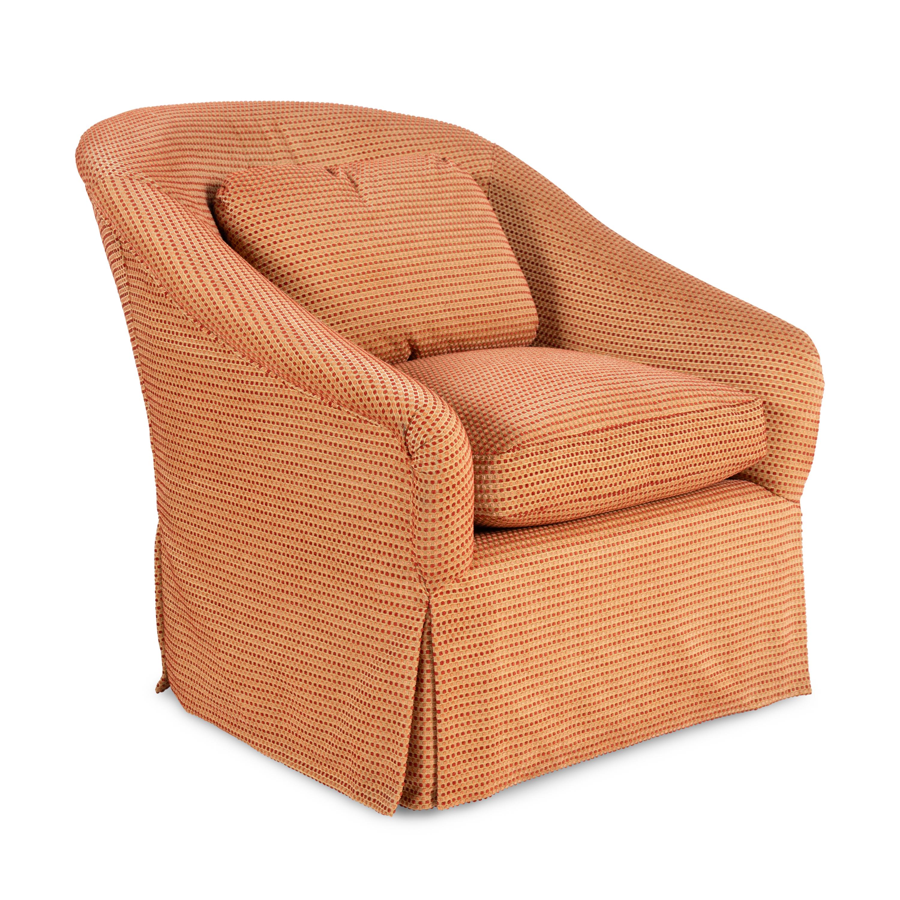 A Contemporary Swivel Club Chair and Ottoman
