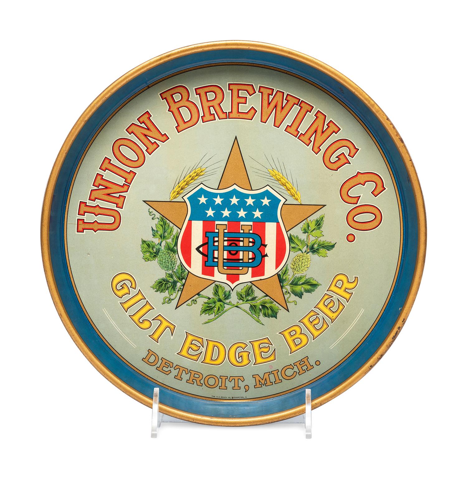 A Union Brewing Company Tin Lithograph Advertising Tray