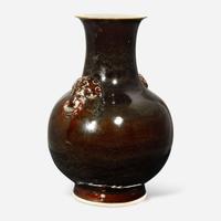 A Chinese mirror black and russet brown porcelain baluster vase 18th / 19th century