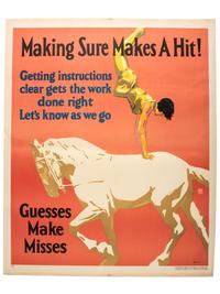 [POSTERS]. ELMES, Willard Frederic, artist. A group of 2 Mather Work posters featuring circus acts involving animals. Chicago: Mather & Co., 1929.