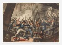 After William Heath (English, 1795-1840), engraved by Matthew Dubourg (English, 1786-1838), printed by Edward Orme (English, 1774-1848), Boarding and Taking the American Ship Chesapeake, published circa 1813