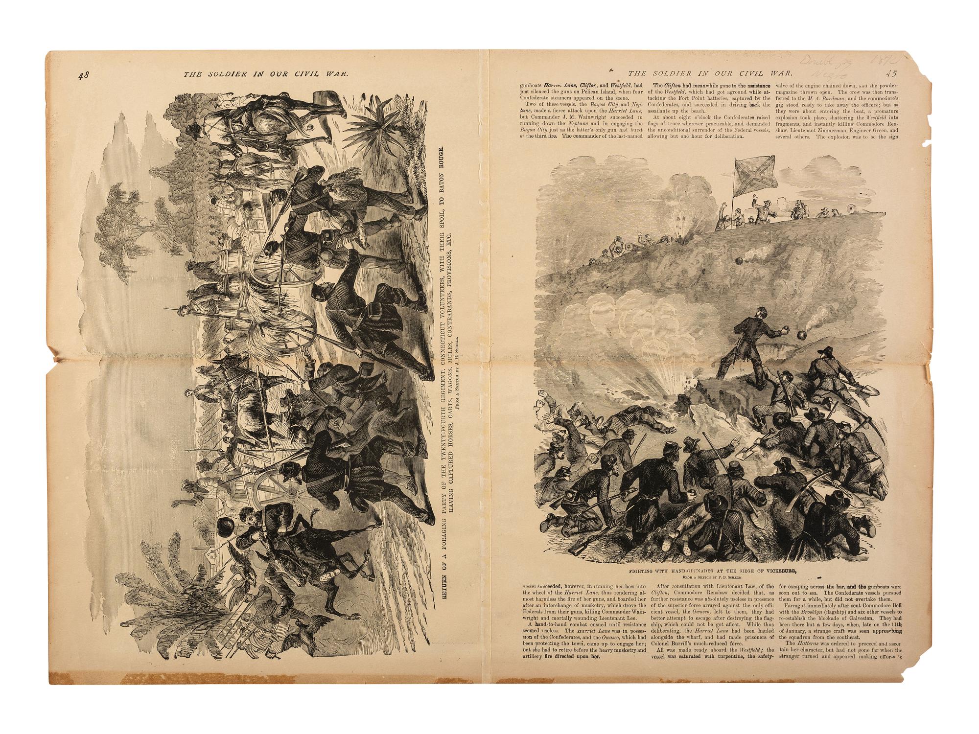 [CIVIL WAR]. A group of engravings presenting scenes and subjects mostly related to enslavement and the Civil War.