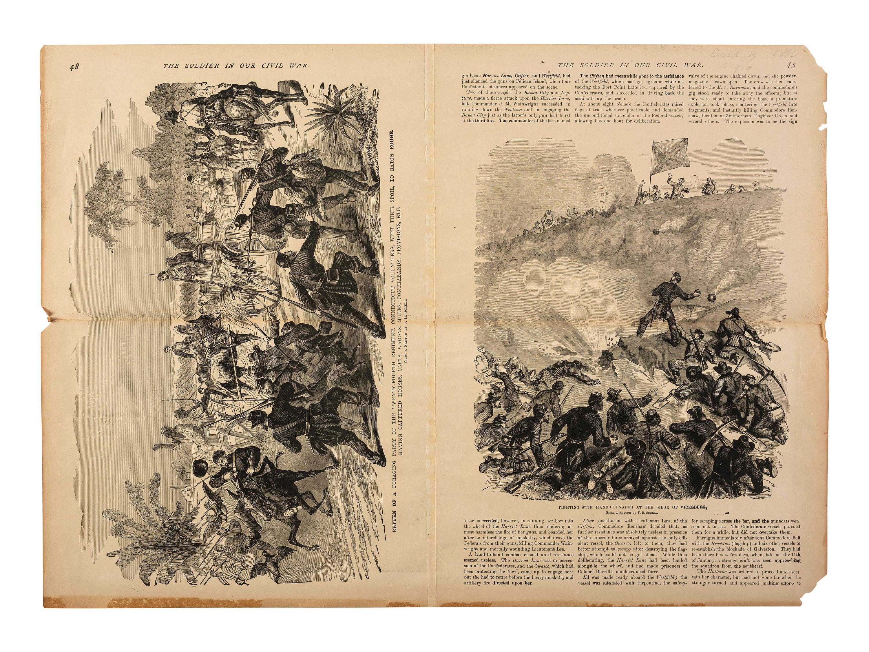[CIVIL WAR]. A group of engravings presenting scenes and subjects mostly related to enslavement and the Civil War.