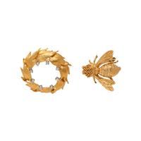 TWO YELLOW GOLD BROOCHES