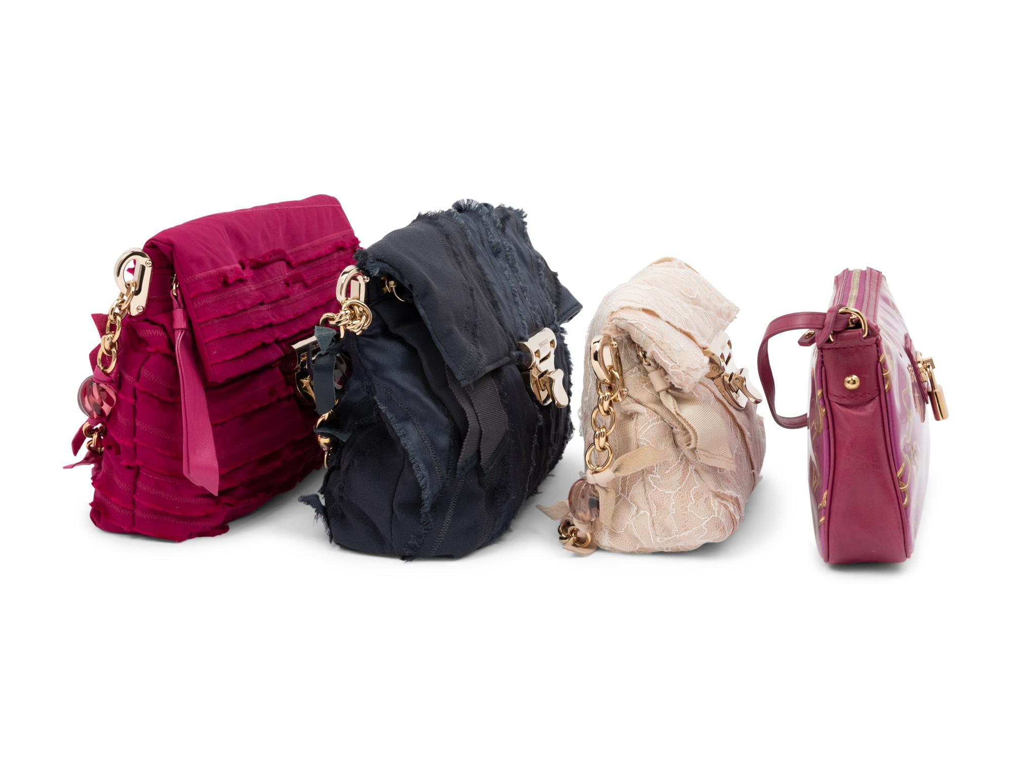 Four Designer Handbags: Three Nina Ricci and One Louis Vuitton c.2006