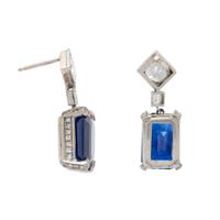 CEYLON SAPPHIRE AND DIAMOND EARRINGS