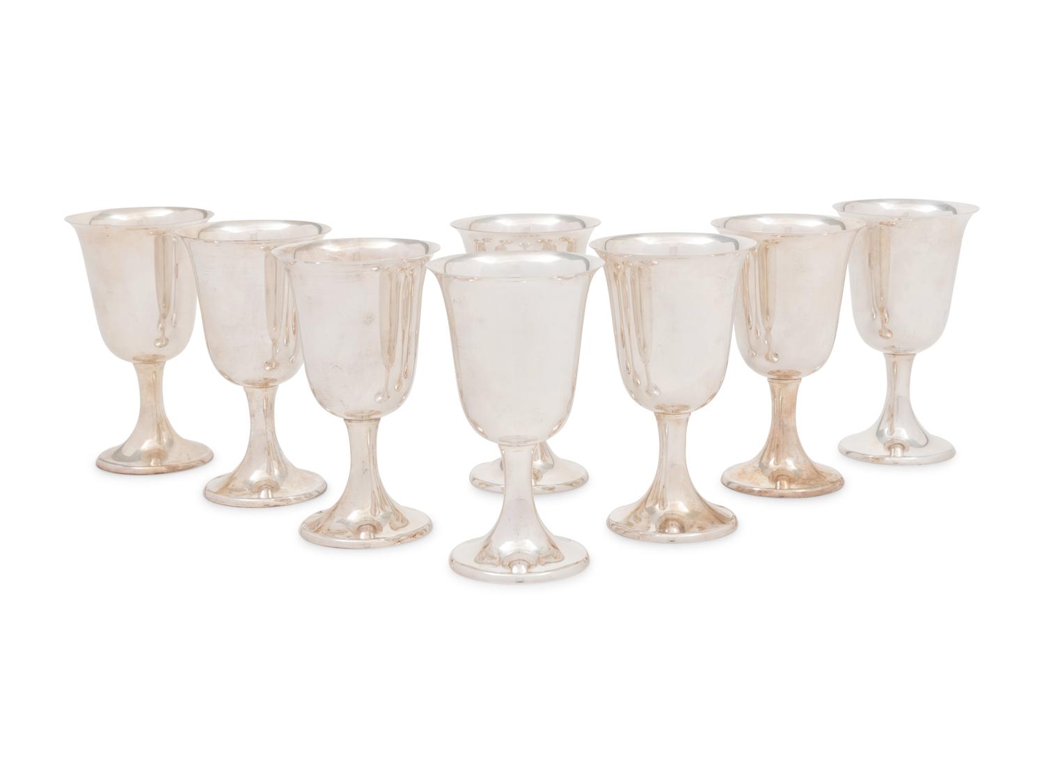 Sixteen American Silver Goblets
