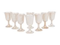 Sixteen American Silver Goblets