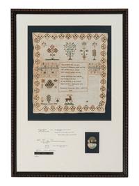 An English Needlework Embroidered Schoolgirl's Sampler