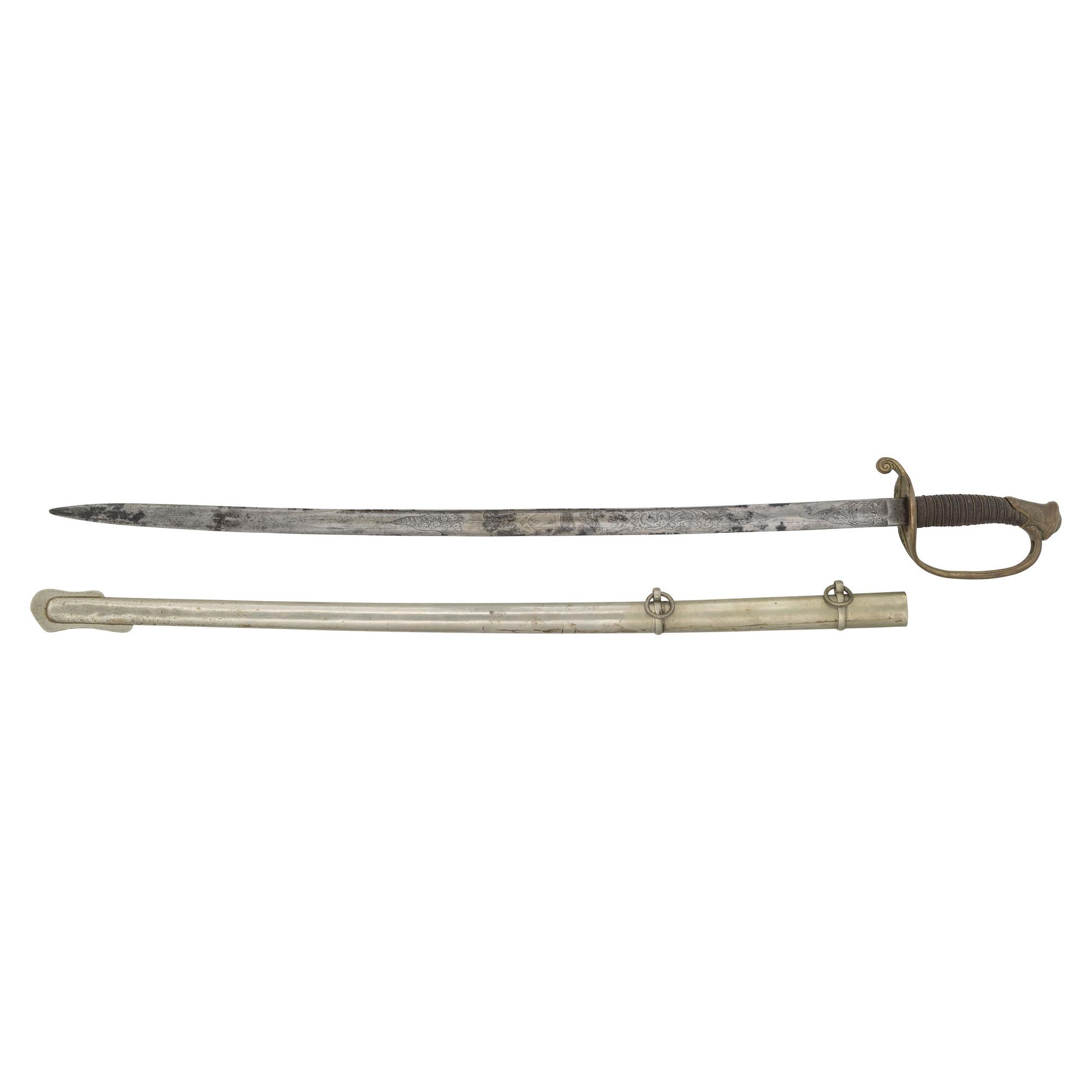 Tiffany Retailer Marked Imported US Model 1850 Foot Officers Sword with German Silver Scabbard