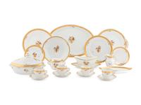 A Royal Copenhagen Golden Basket Porcelain Dinner Service