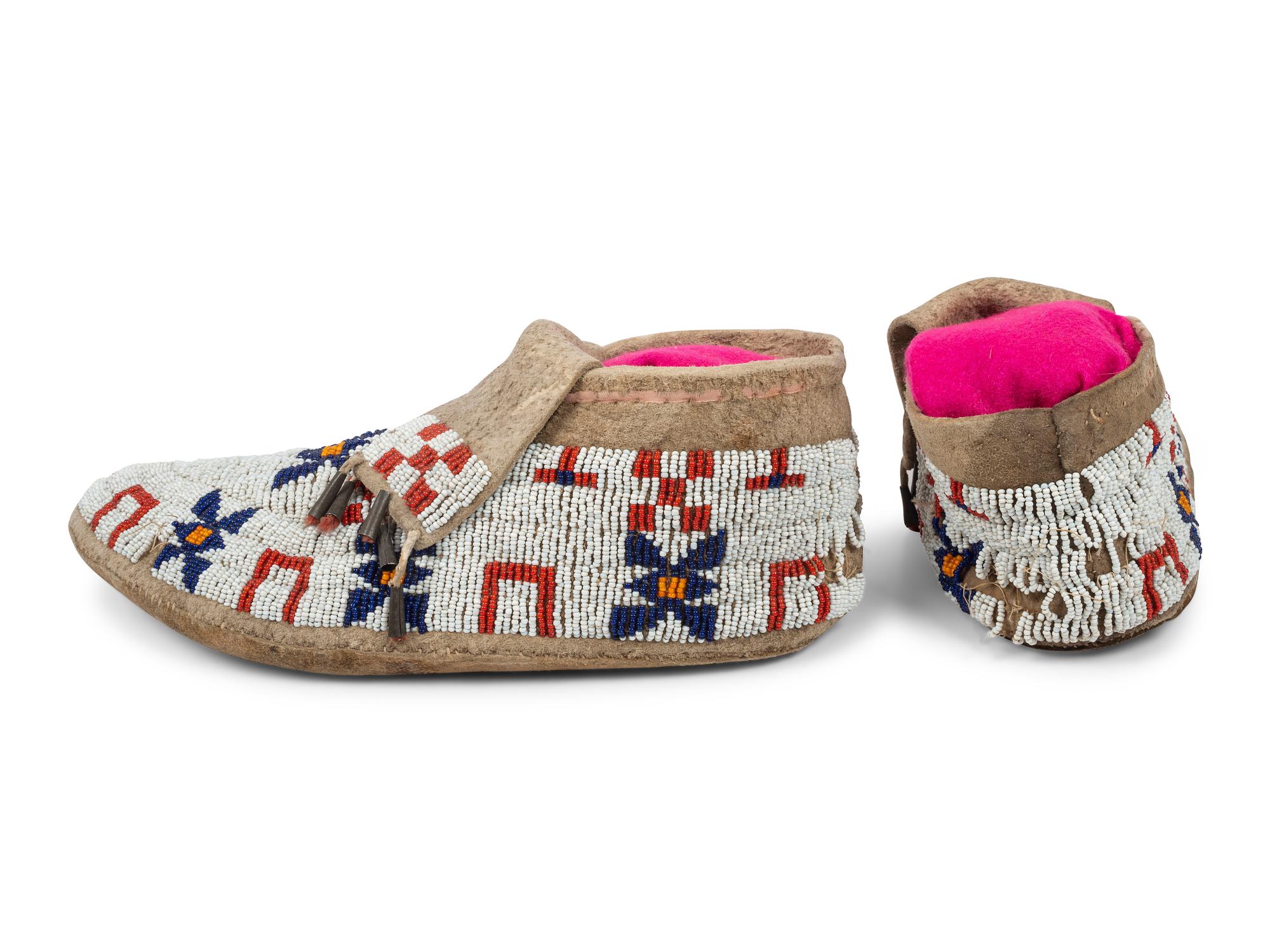 Sioux Beaded Hide Moccasins