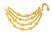 A Gianni Versace Four Strand Greco Link Choker, 13.5"- 17".