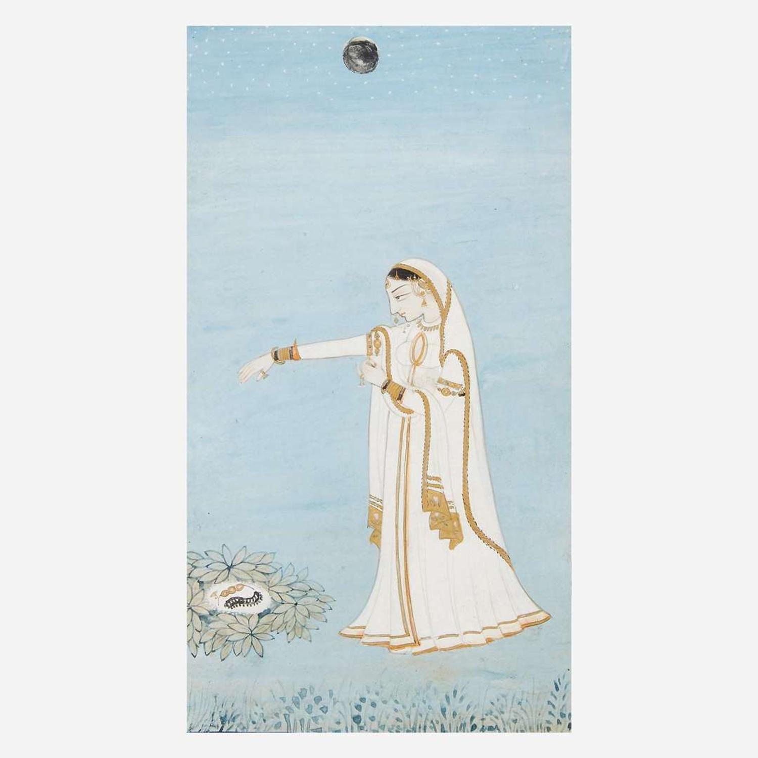 Two Indian miniature paintings 印度袖珍画两幅 18th-19th century ???????
