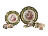A Group of Austrian Transfer-Decorated Porcelain Tableware