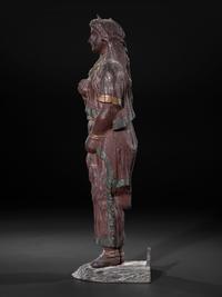 A Painted Cast Iron Tobacco Trade Figure of Native American Woman