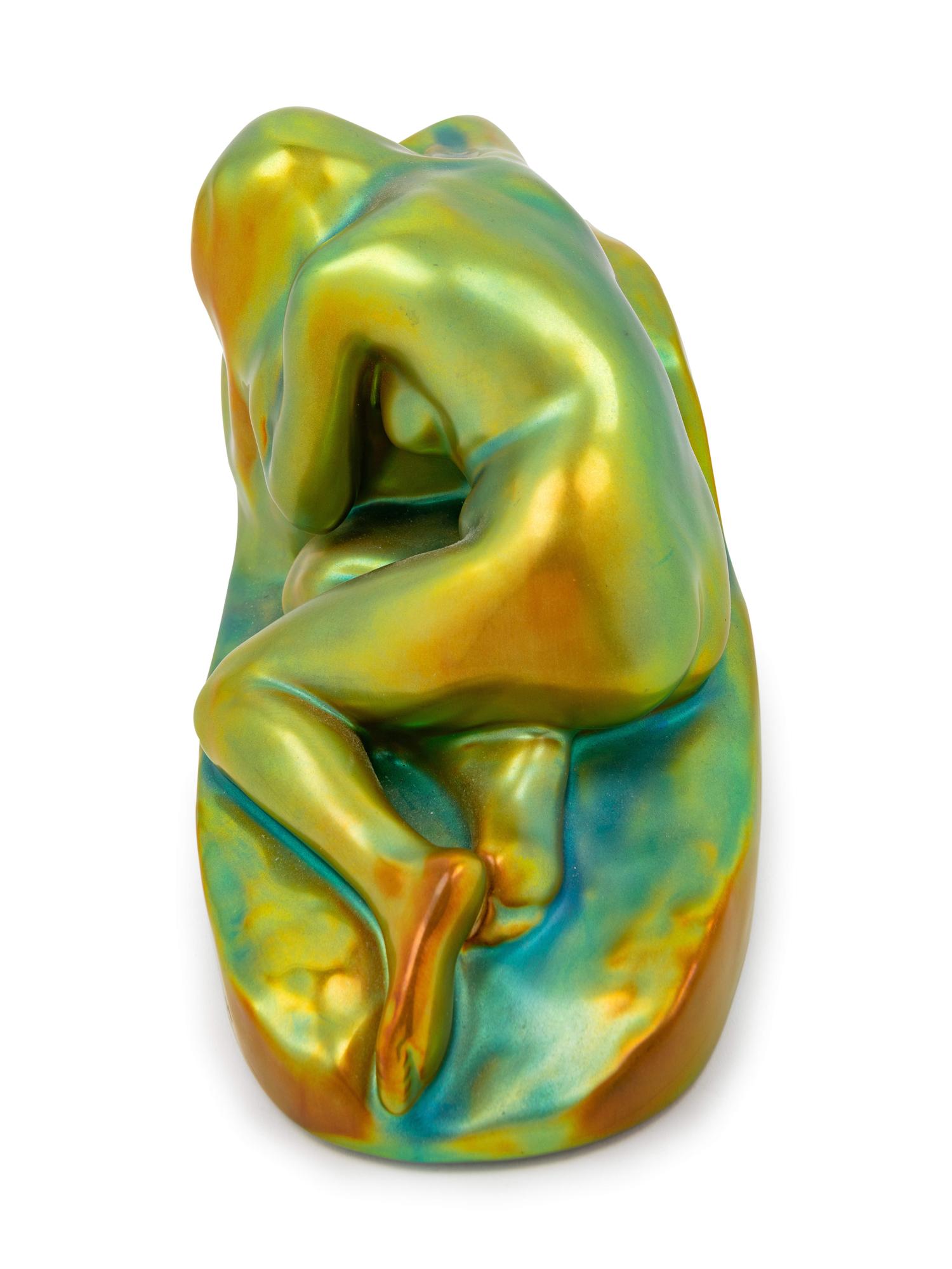 A Zsolnay Iridescent Figural Group