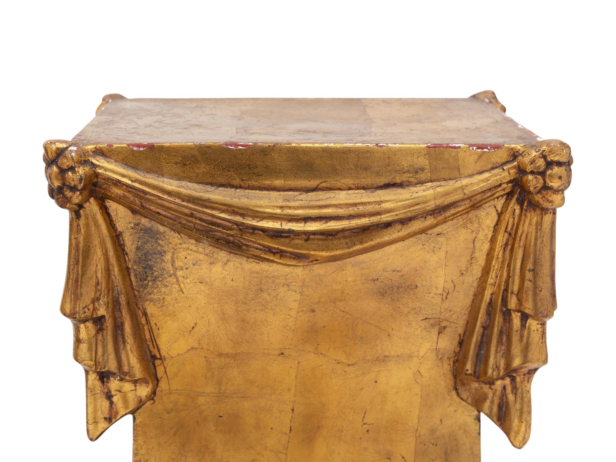 A Pair of Italian Gilt Low Pedestals