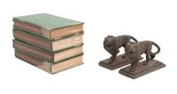 A Pair of Bronze Bookends Height 4 1/4 inches.