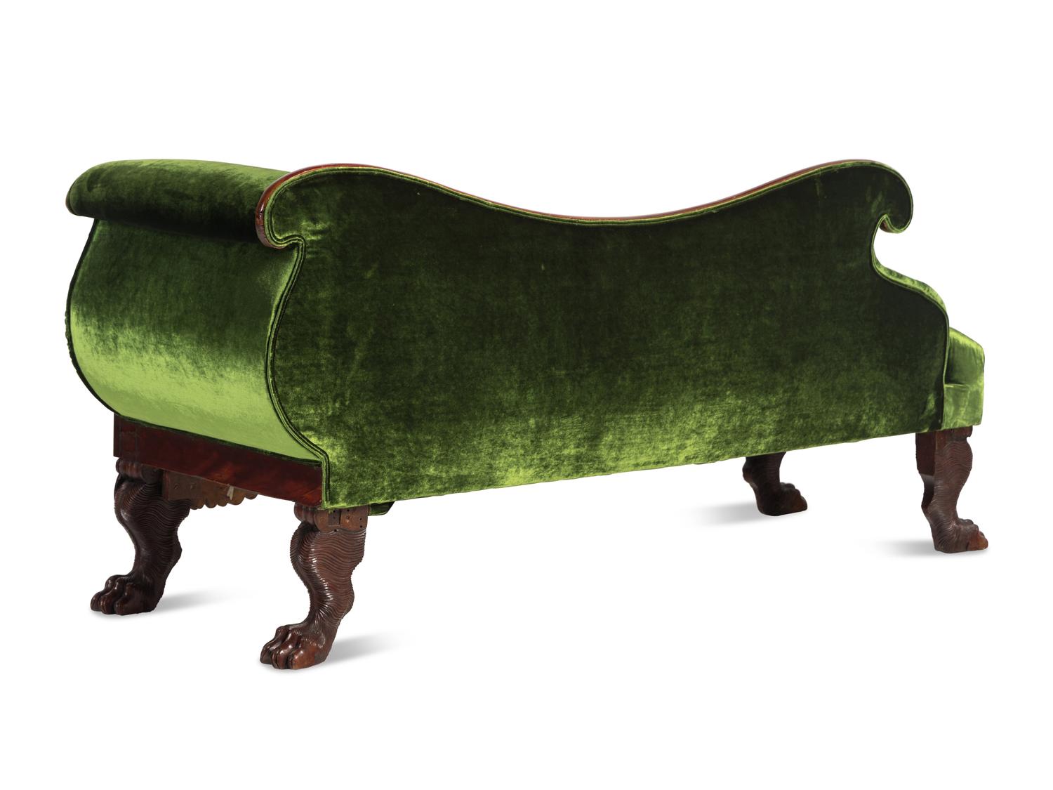 A Classical Carved Mahogany "Grecian" Recamier