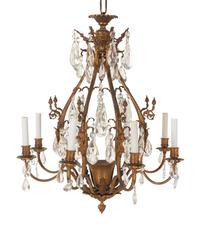 A French Gilt Bronze and Cut Glass Chandelier