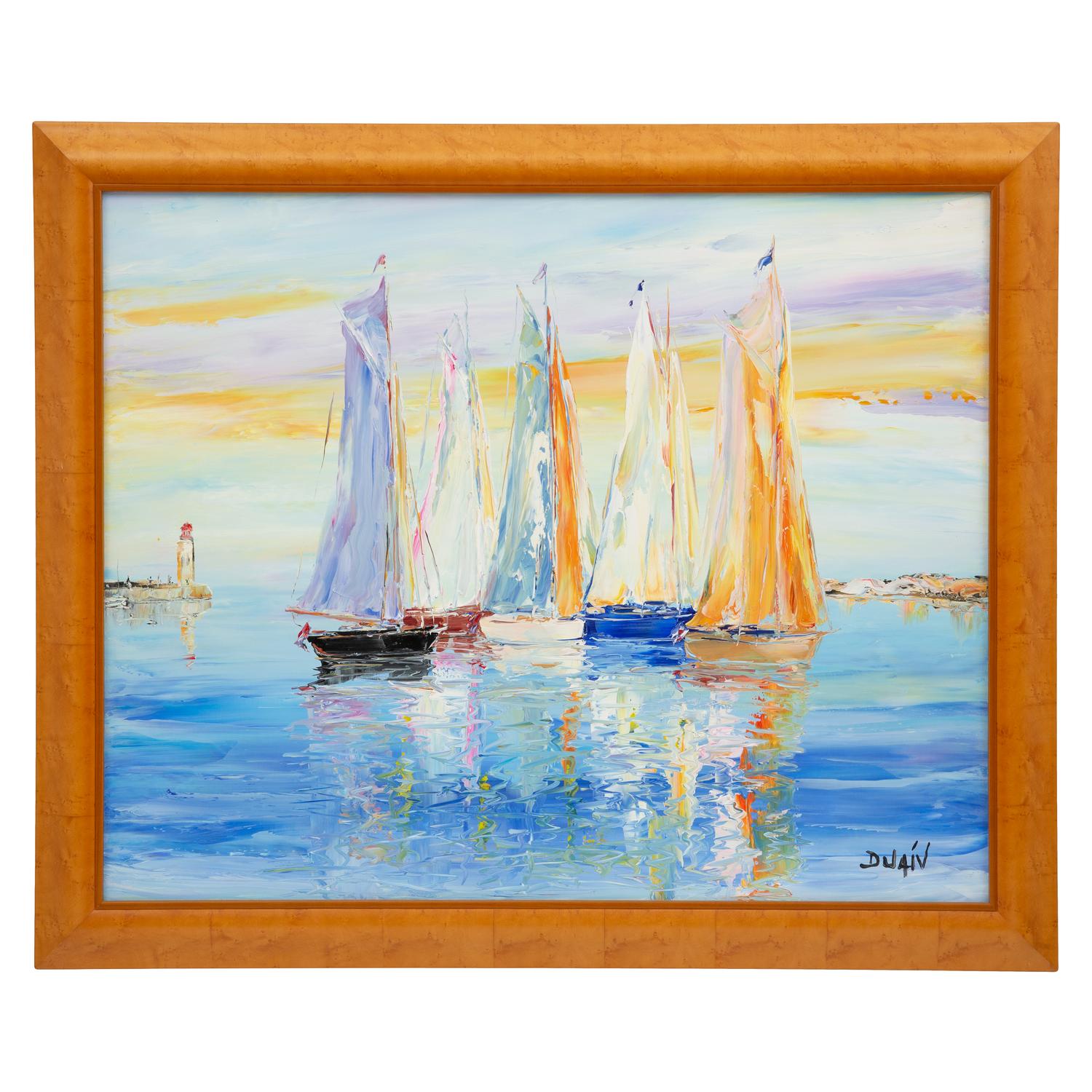 Jean Marie Duaiv (French, b. 1952) — Five Sailboats