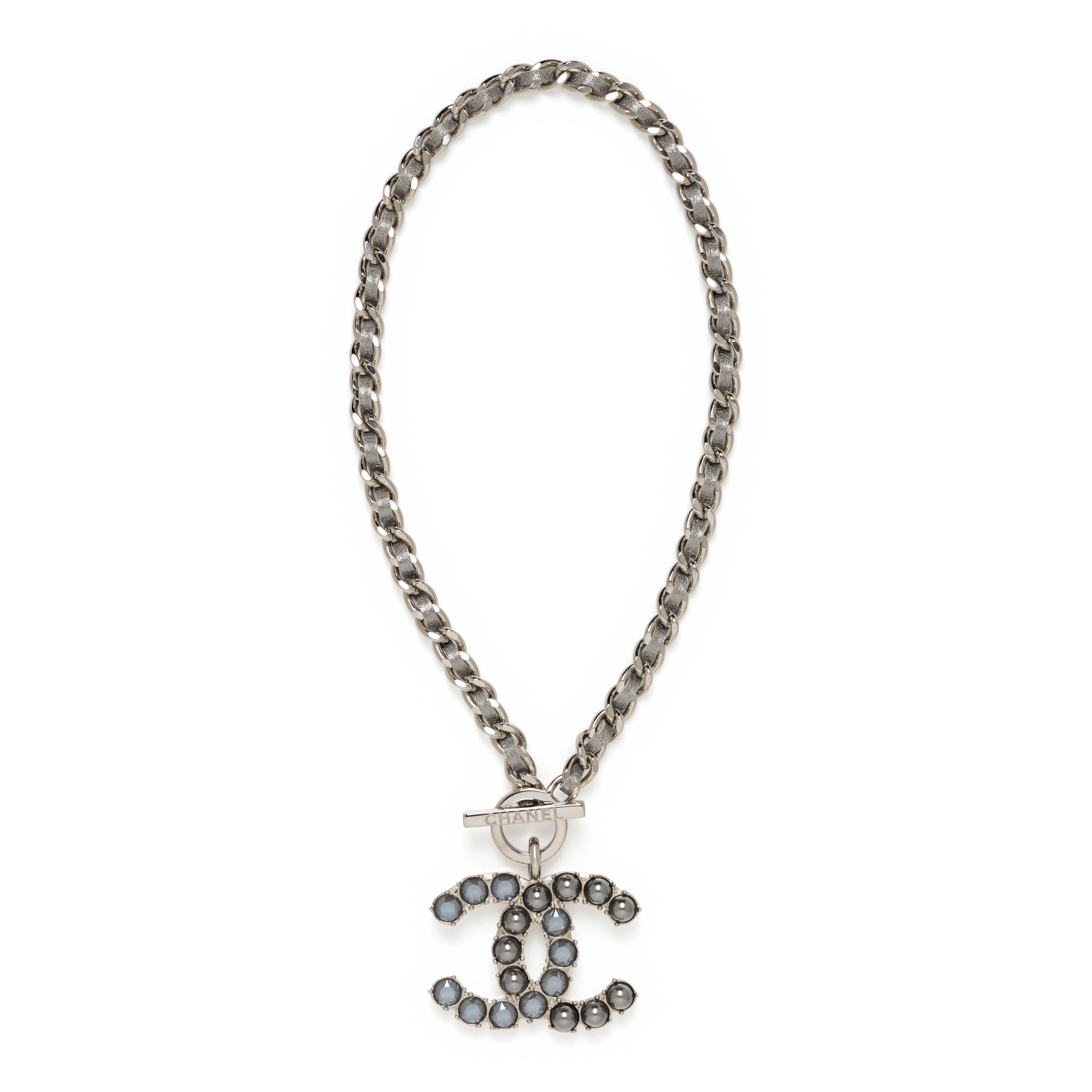 Chanel, Chain & CC Pendant Choker Necklace